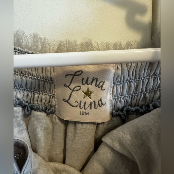 12M Luna Luna Collection silver tulle kids dress, sparkle star print, like new - Picture 3 of 3